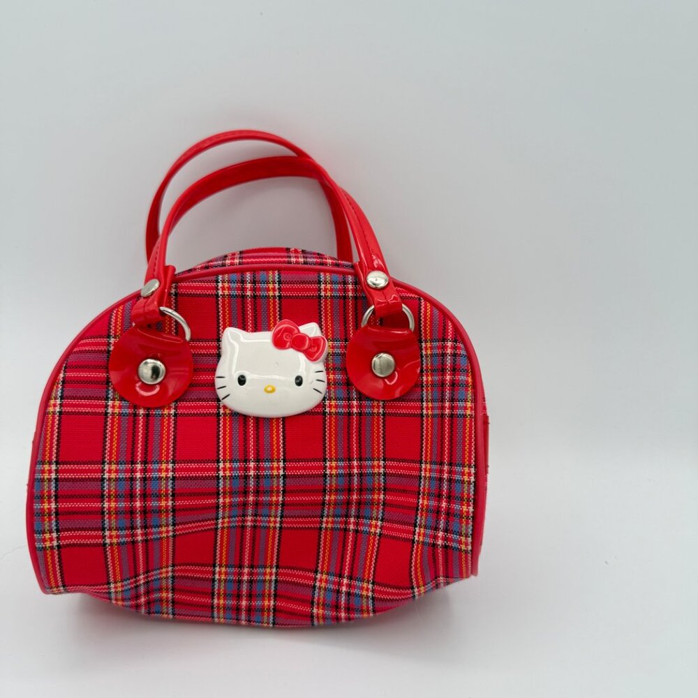 Vintage Hello Kitty Plaid Red Pochette Sanrio Y2K